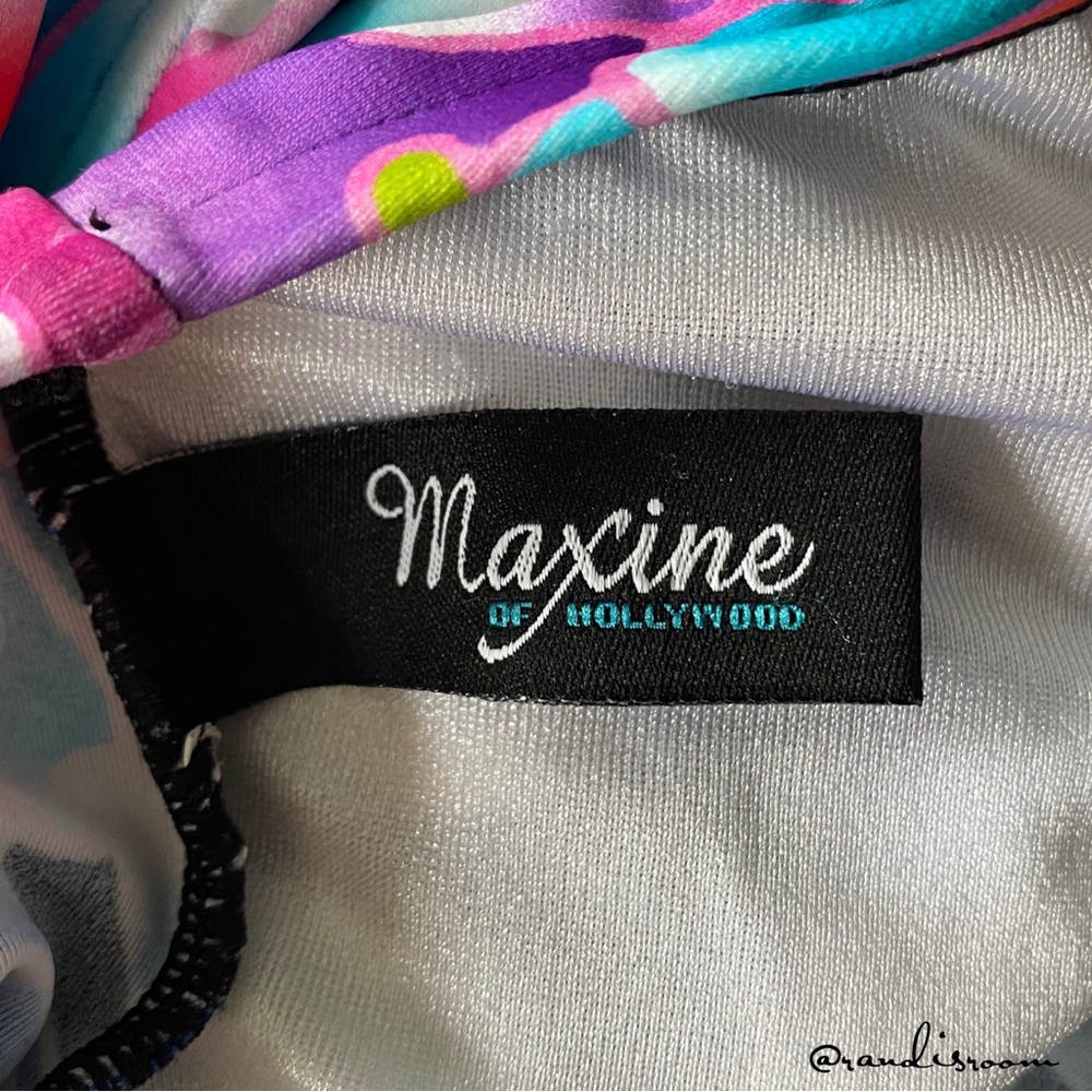 EUC Maxine of Hollywood Women’s Mum’s the Word Empire One-Piece Swim Dress SZ 12 - Picture 8 of 16